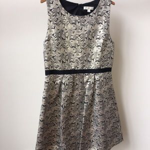 Gold Floral Fit and Flare